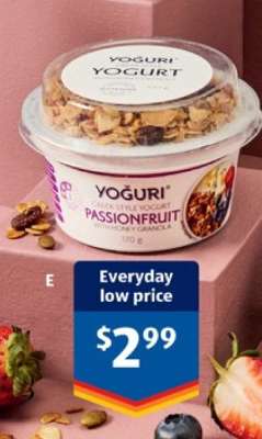 Yoguri Greek Style Yogurt Passionfruit with Honey Granola