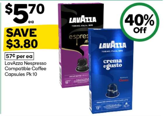 LavAzza Nespresso Compatible Coffee Capsules Pk 10