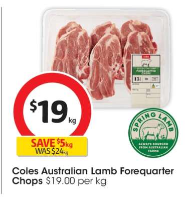 Coles Australian Lamb Forequarter Chops