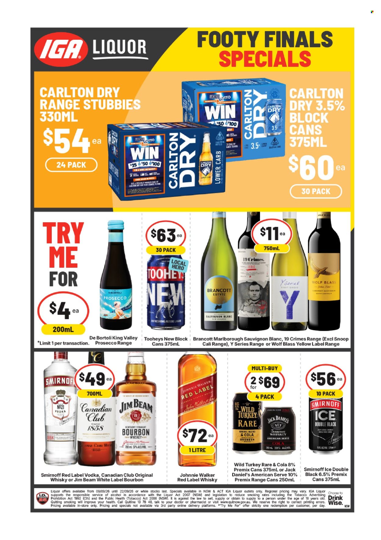 IGA LIQUOR catalogue - 9 Sep 2026 - 22 Sep 2026. Page 1