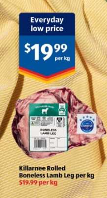Killarnee Rolled Boneless Lamb Leg per kg