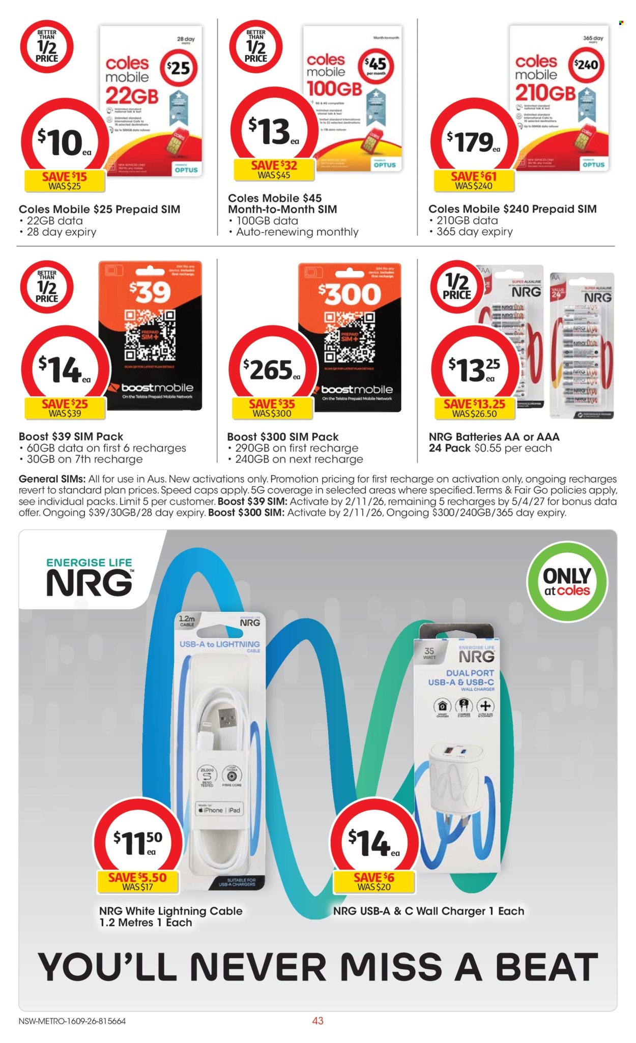 Coles catalogue - 16 Sep 2026 - 22 Sep 2026. Page 43