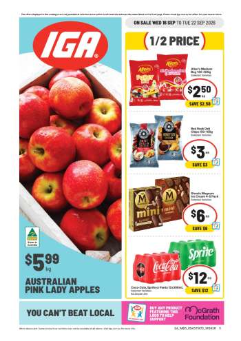 IGA Catalogue - 16 Sep 2026 - 22 Sep 2026.