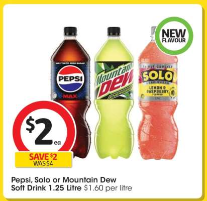 Pepsi, Solo or Mountain Dew Soft Drink