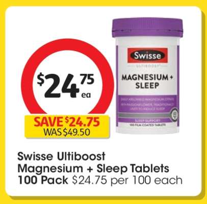 Swisse Ultiboost Magnesium + Sleep Tablets 100 Pack^