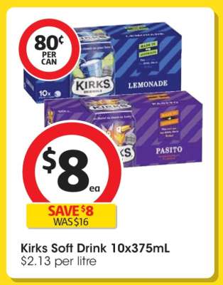 Kirks Soft Drink 10x375mL