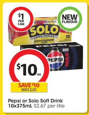 Pepsi or Solo Soft Drink