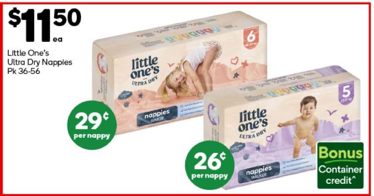 Little One's Ultra Dry Nappies Pk 36-56