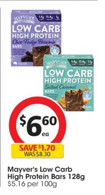 Mayver's Low Carb High Protein Bars 128g