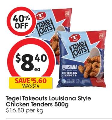 Tegel Takeouts Louisiana Style Chicken Tenders 500g