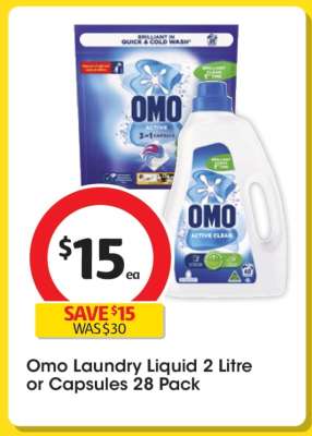 Omo Laundry Liquid 2 Litre or Capsules 28 Pack