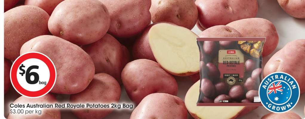 Coles Australian Red Royale Potatoes 2kg Bag