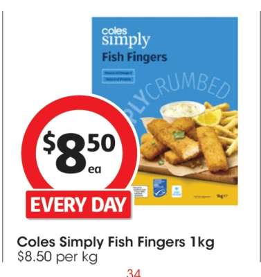 Coles Simply Fish Fingers 1kg