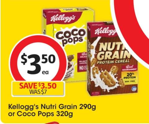 Kellogg's Nutri Grain 290g or Coco Pops 320g