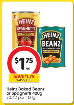 Heinz Baked Beanz or Spaghetti 420g