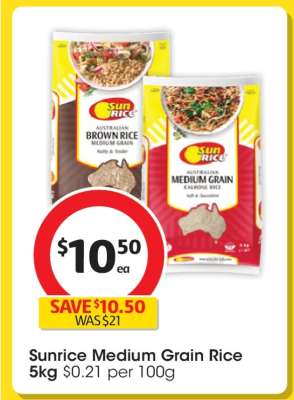 Sunrice Medium Grain Rice 5kg