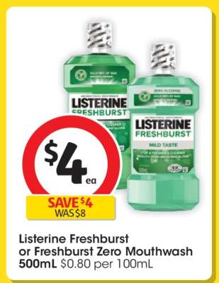 Listerine Freshburst or Freshburst Zero Mouthwash