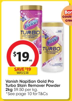 Vanish NapiSan Gold Pro Turbo Stain Remover Powder