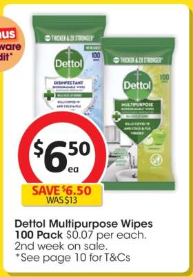 Dettol Multipurpose Wipes 100 Pack
