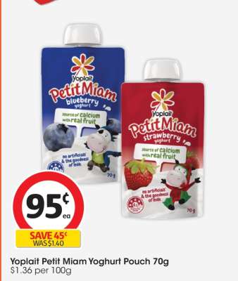 Yoplait Petit Miam Yoghurt Pouch 70g