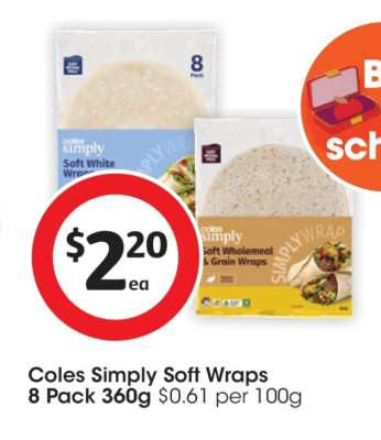 Coles Simply Soft Wraps