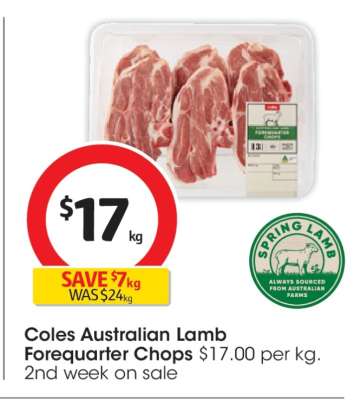 Coles Australian Lamb Forequarter Chops