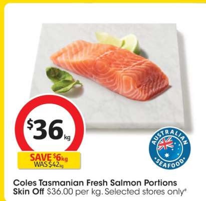 Coles Tasmanian Fresh Salmon Portions Skin Off