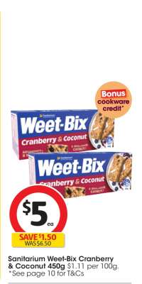 Sanitarium Weet-Bix Cranberry & Coconut 450g