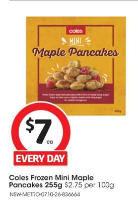 Coles Frozen Mini Maple Pancakes 255g
