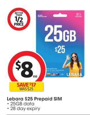 Lebara $25 Prepaid SIM