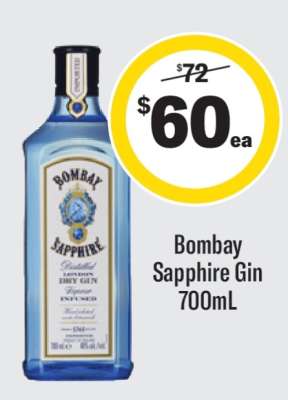Bombay Sapphire Gin 700mL