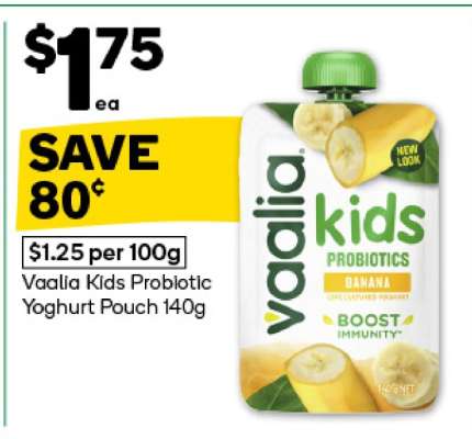 Vaalia Kids Probiotic Yoghurt Pouch 140g
