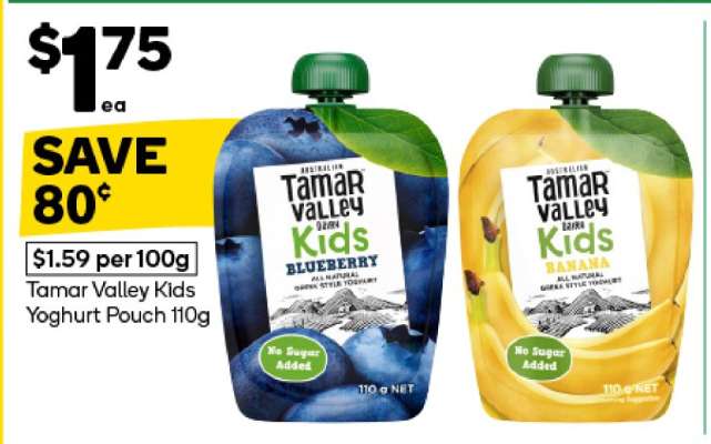 Tamar Valley Kids Yoghurt Pouch 110g