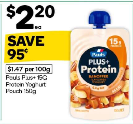 Pauls Plus+ 15G Protein Yoghurt Pouch 150g