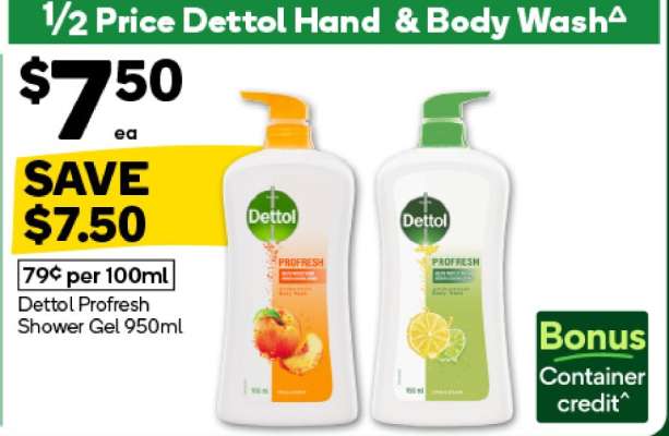 Dettol Profresh Shower Gel 950mL