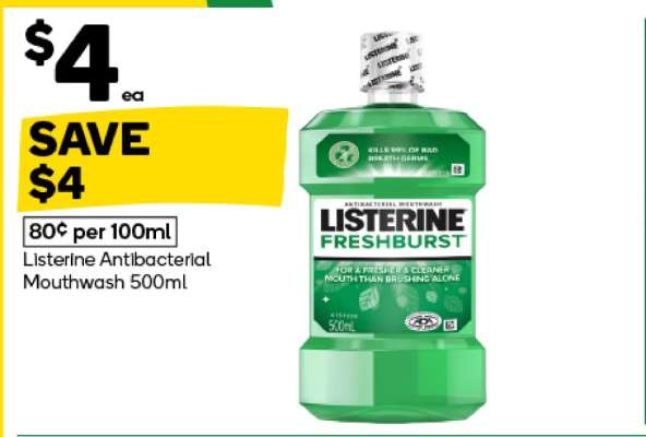 Listerine Antibacterial Mouthwash 500ml