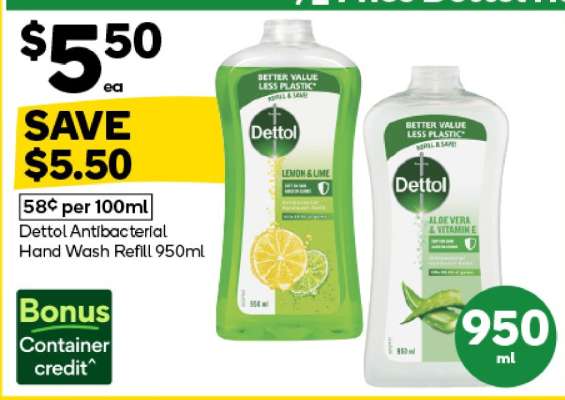Dettol Antibacterial Hand Wash Refill 950mL