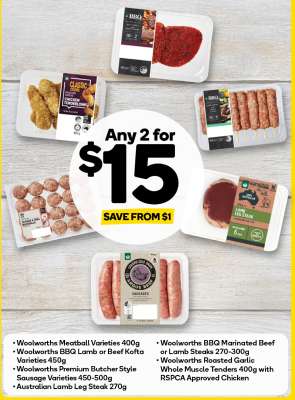 Any 2 for $15
