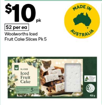 Woolworths Iced Fruit Cake Slices Pk 5