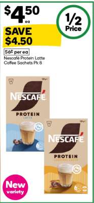 Nescafé Protein Latte Coffee Sachets Pk 8
