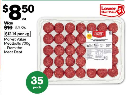 Market Value Meatballs 700g