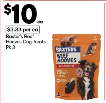 Baxter’s Beef Hooves Dog Treats Pk 3
