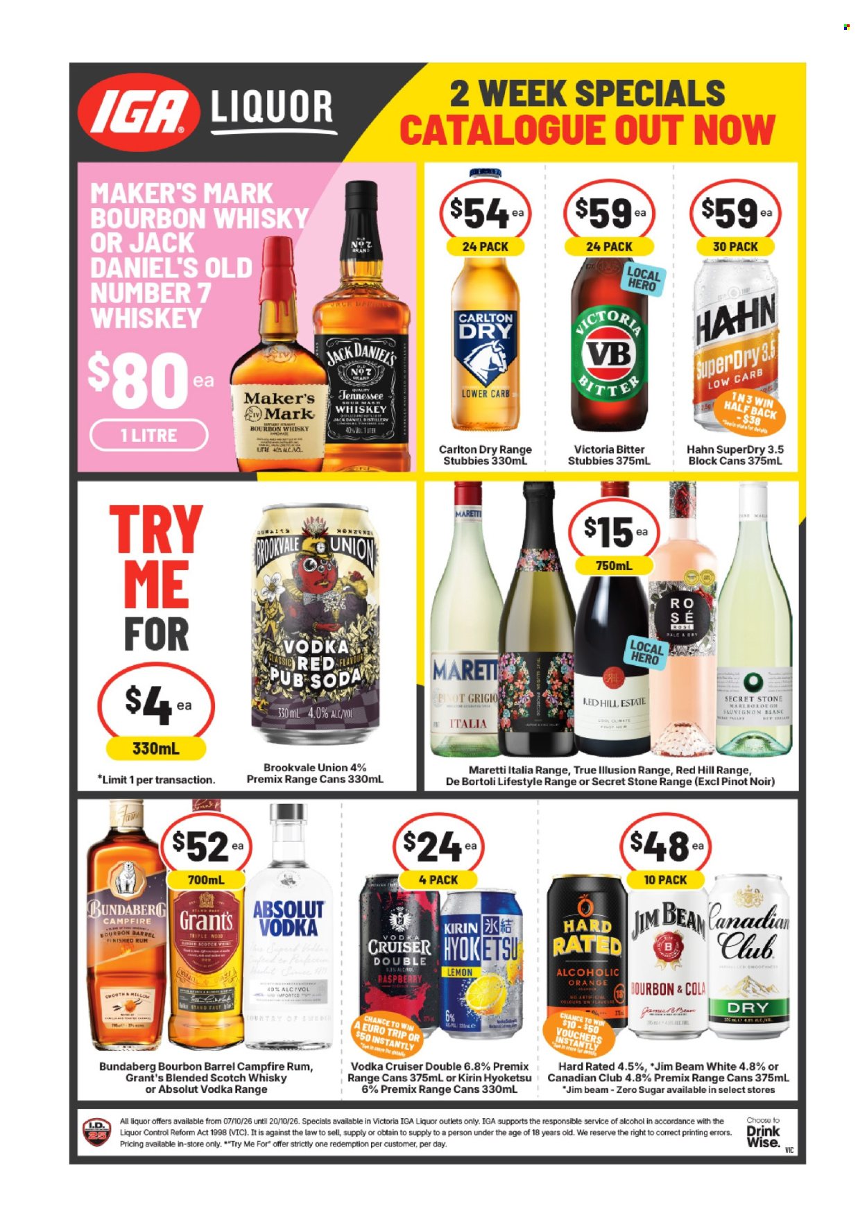 IGA LIQUOR catalogue - 7 Oct 2026 - 20 Oct 2026. Page 1