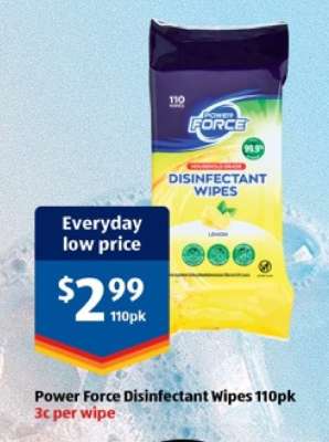 Power Force Disinfectant Wipes 110pk