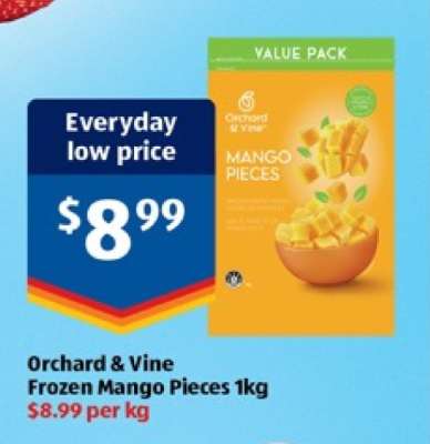 Orchard & Vine Frozen Mango Pieces 1kg