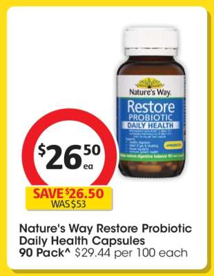 Nature's Way Restore Probiotic Daily Health Capsules