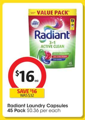 Radiant Laundry Capsules 45 Pack