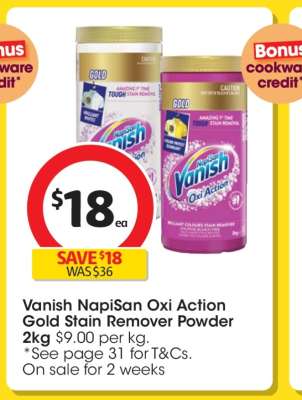 Vanish NapiSan Oxi Action Gold Stain Remover Powder 2kg