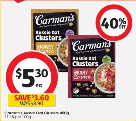 Carman's Aussie Oat Clusters 450g