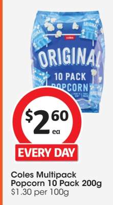 Coles Multipack Popcorn 10 Pack 200g